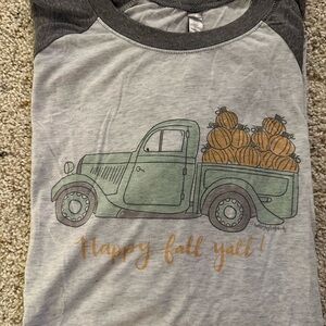 Unisex Baseball T-Shirt with Fall Truck Design